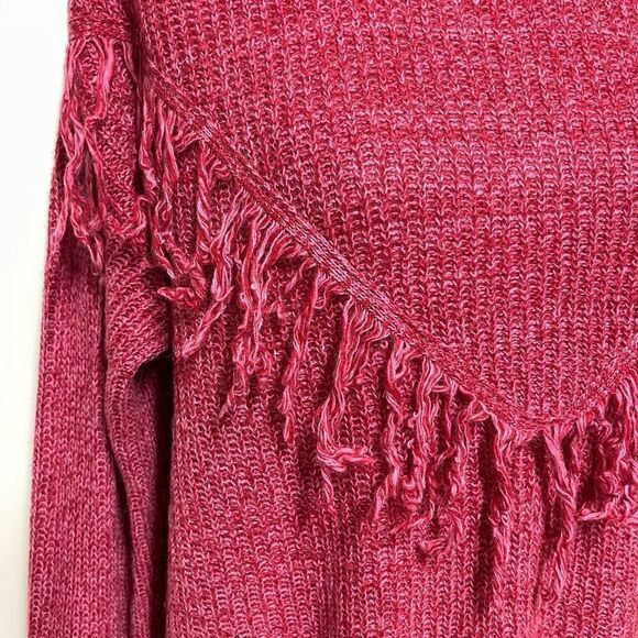 Sugar Lips Sonoma Oversized Openwork Fringe Sweater (Pink Red) - Medium - Picture 7 of 10